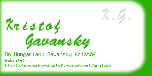 kristof gavansky business card